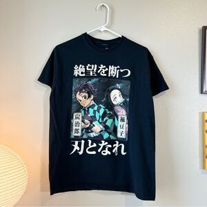 Demon Slayer anime black graphic tee M